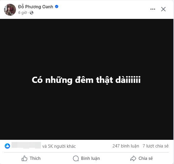 Phương Oanh than thở giữa đêm