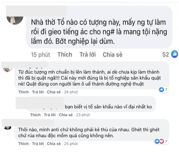 Nhiều tài khoản khác cũng đồng ý rằng bài đăng cố tình vu khống cho nam danh hài vì đã nhiều lần vào nhà thờ tổ nhưng không hề thấy bức tượng như trên